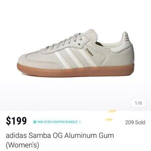adidas Samba OG Aluminum Gum Women’s 9.5